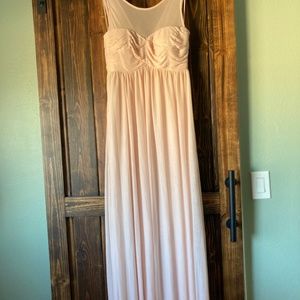 Blush maternity bridesmaid gown